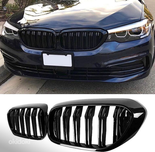 Решетка радиатора BMW 5-series 2017-2020 Черный глянец (фото #2)