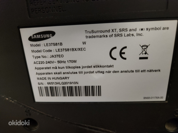 Телевизор Samsung LE-37S81B 94 см (37") HD черный (фото #2)