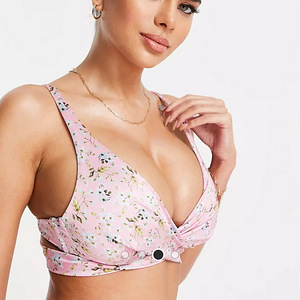 Asos heleroosad lillelised bikiinid, 80G/H, M (1 foto / 2)