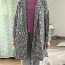 Длинный твидовый пиджак с узором , черно-белый, S (фото #1)