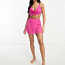 Новый розовый комплект из топа и юбки, пляжная юбка, пляжная одежда (фото #2)
