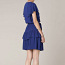 Синее качественное платье с рюшами, летнее платье с рюшами, XS/S (фото #4)