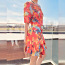 Высококачественное красочное винтажное платье с пуговицами спереди, M (фото #2)