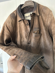 Kulutatud pruun meeste vintage nahktagi, XXL (5 foto / 5)
