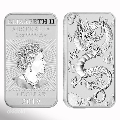 Слиток/монета Австралийский дракон 1 унция 2019 года (фото #1)
