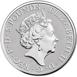 2020 2oz Hõbemünt, White Lion of Mortimer, Queen's Beast (2 foto / 3)
