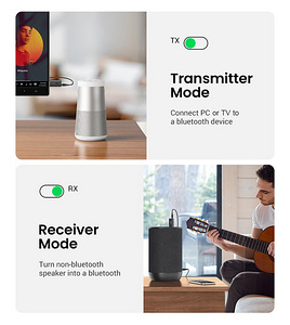 Ugreen bluetooth 5.1 аудио адаптер приемник/передатчик 3,5 мм (3 фото из 9)