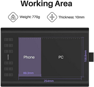Huion Inspiroy H1060P Graafikatahvel joonistamiseks (2 foto / 7)