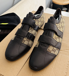 Кроссовки Gucci коричневые с монограммой GG 43 (3 фото из 3)