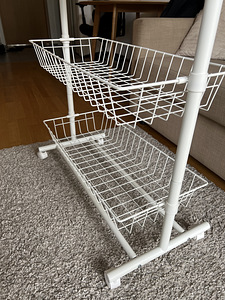 Riidestange BREN 80x36xH165cm valge, teras, puit (3 foto / 6)