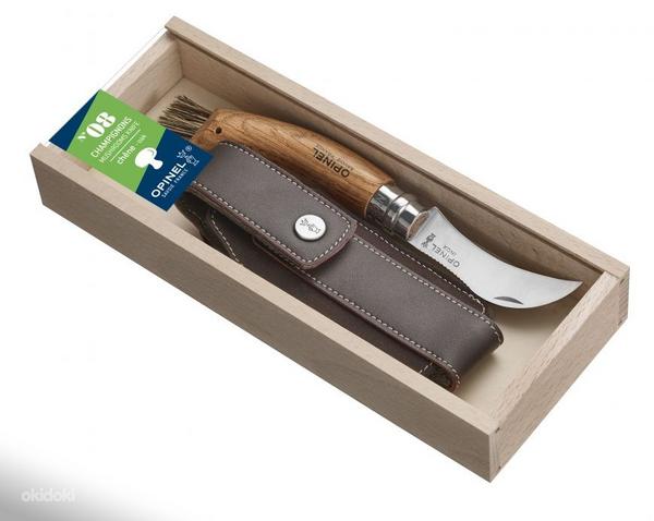 Грибной нож Opinel с ручкой из дуба в подарочной упаковке (фото #1)