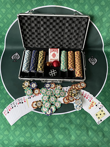 Poker set + round poker mat (5 foto / 5)
