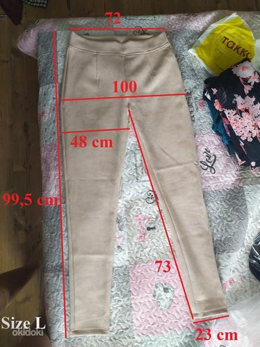 Новые бежевые замшевые брюки, размер M-L (фото #4)