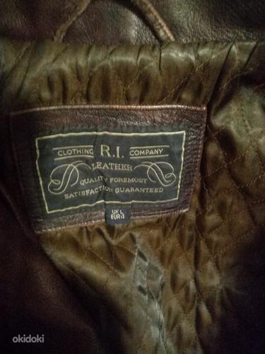 Винтажная кожаная куртка UK (L) "R.I. clothing company" (фото #3)