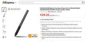 Graphic tablet monitor (interactive display) GAOMON PD156 PR (9 foto / 9)