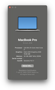 MacBook Pro 16'' / 2.6 GHz Core i7 / 32 GB RAM / 512 GB SSD (5 foto / 7)