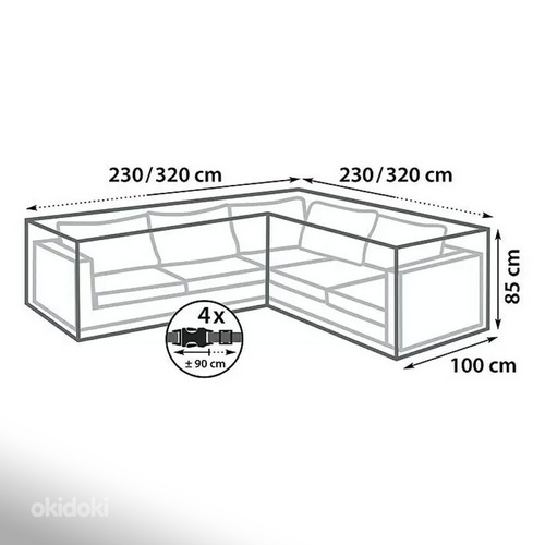 Mööblikate Sunfun L kujuline 230 / 320 x 100 x 85 cm