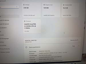 Notebook Dell Latitude 5510, i5-10Gen/16/256/W11P (2 foto / 2)