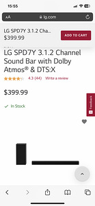 3.1.2 Саундбар Dolby Atmos® LG SPD7Y.DEUSLLK (1 фото из 1)