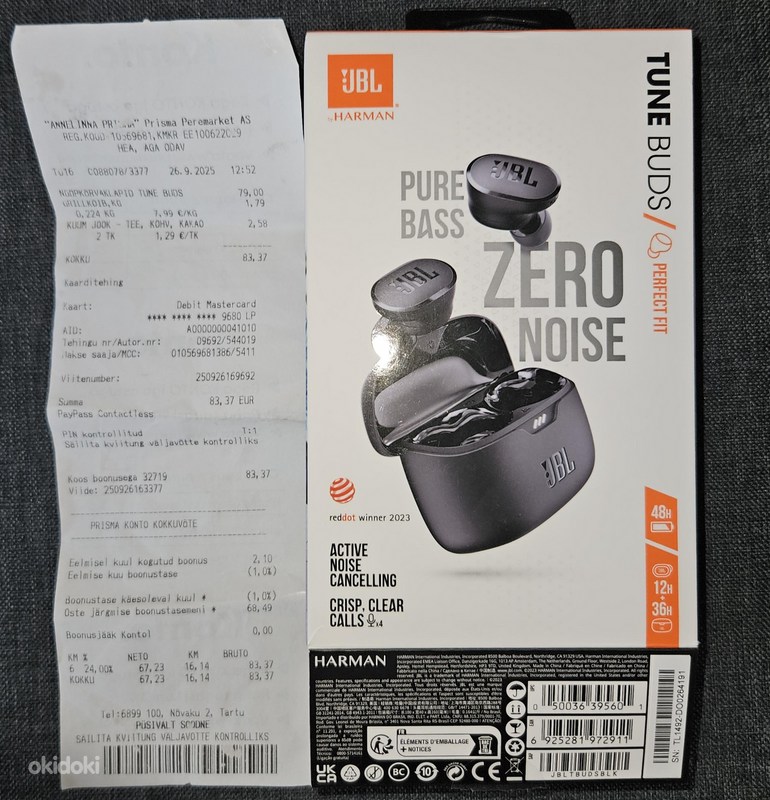 Продаются JBL Tune Buds Tartu, Наушники – okidoki