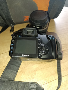 Canon EOS 400D kaamera + 18-55mm objektiiv + kott, statiiv (3 foto / 9)