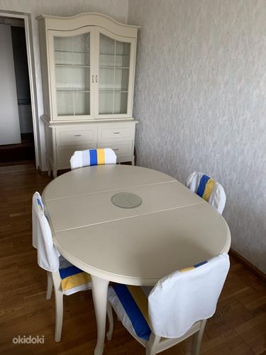 Комплект столовой (шкаф-витрина, комод, стол и 6 стульев) (фото #1)
