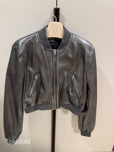 Куртка-бомбер ZARA M темно-коричневый цвет