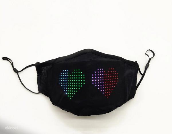 LED маска, программируемая маска для лица USB зарядкой (фото #7)