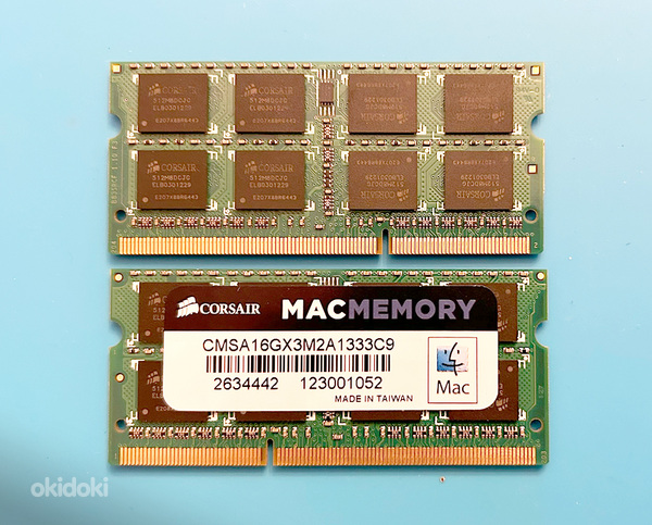 Память Corsair Mac DDR3 16GB (2x8GB), CMSA16GX3M2A1333C9. (фото #2)