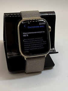 Apple watch 9 Stainless steel, 45mm, Gps +Lte Gold, Bh98% (6 foto / 9)