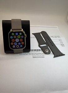 Apple watch 9 Stainless steel, 45mm, Gps +Lte Gold, Bh98% (9 foto / 9)