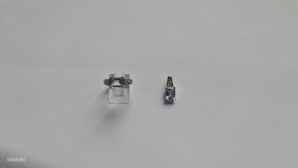 Серебряный комплект: гранат, топаз, цитрин, дымчатый кварц (фото #9)