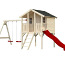 Детский игровой домик со стойками и качелями (фото #1)
