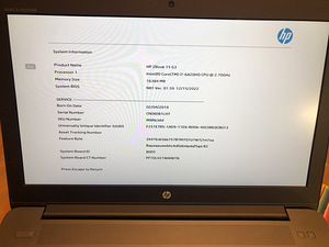 HP ZBook G3 - i7 Quad Core - NVIDIA Quadro M2000M (7 foto / 10)