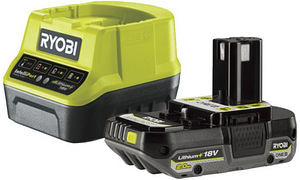 Комплект аккумулятора и зарядного устройства Ryobi ONE+ RC18 (1 фото из 1)