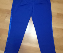 Синие женские классические брюки с ламапсами, размер EU 36