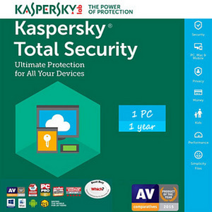 Антивирус Kaspersky Total Security 2021 1ПК 1 год