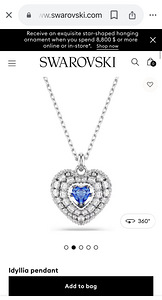 Swarovski, Idyllia pendant Heart, Blue, Rhodium plated UUS (3 foto / 4)