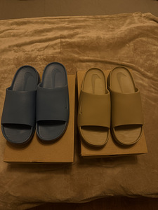 2x Nike Calm шлёпанцы, размер 46, коричневый / синий (2 фото из 3)