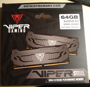 Patriot Viper Steel DDR4 3600MT/s 64GB (2x32GB) RAM