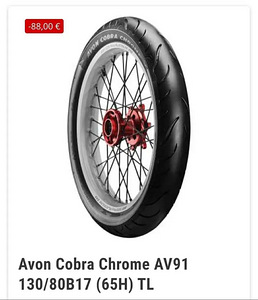 Новый! Мотоциклетная шина Avon Cobra Chrome AV91 130/80 R17
