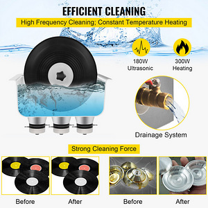 Ultrahelipesur vinüülplaatidele LP ultrasonic cleaner Vevor (4 foto / 7)