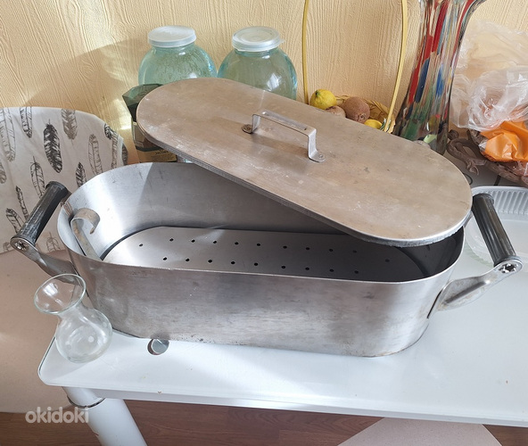 (poissonnière), ristkülikukujuline pott, roostevaba teras