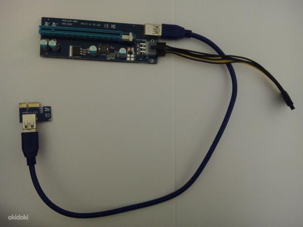 60CM USB 3.0 Cable PCI-E USB Riser 1X to 16X to 6pin + SATA (foto #3)