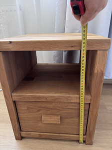 Täispuit voodi + täispuit öökapp+pocket vedrumadrats 80x200 (4 foto / 9)