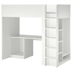 IKEA SMÅSTAD кровать-чердак, 90x200 см, белая (1 фото из 3)
