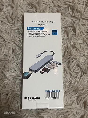 USB C hub Macbook, HDMI, SD-карта, 3x USB (фото #5)