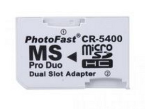 Kahekordne adapter Micro SD - Memory Stick Pro Duo kvaliteet (2 foto / 3)