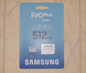 Samsung EVO Plus micro SD 512 GB 160mb/s U3, garantii 10 a. (1 foto / 3)