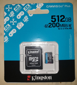 Kingston Canvas Go micro SD 512 GB 200mb/s U3, garantii 10a. (3 foto / 3)